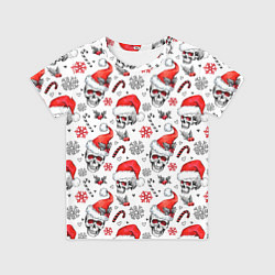 Детская футболка Новогодние черепа