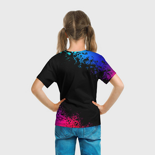 Детская футболка Бавария Мюнхен краски неон градиент / 3D-принт – фото 6