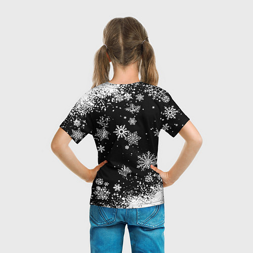Детская футболка Манчестер сити снежинки новый год / 3D-принт – фото 6