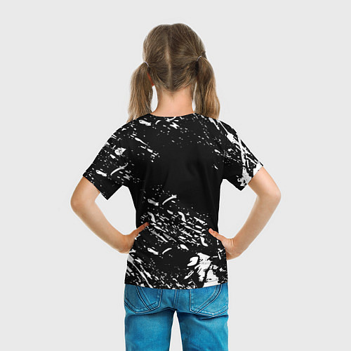 Детская футболка Juventus белые штрихи красок / 3D-принт – фото 6