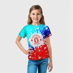 Футболка детская Манчестер Юнайтед неон, цвет: 3D-принт — фото 2