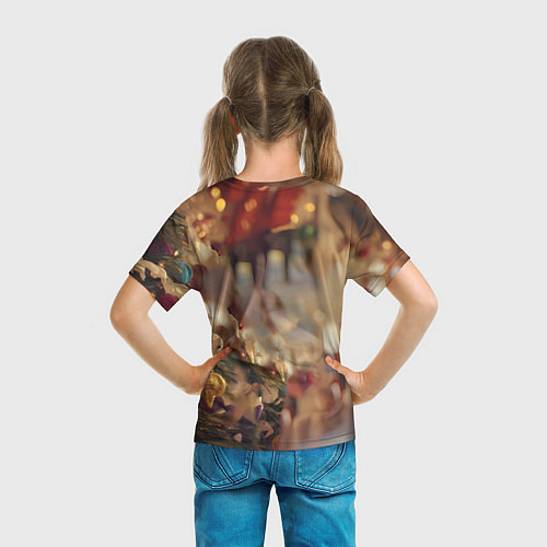 Детская футболка Милая лошадка любуется елкой / 3D-принт – фото 6