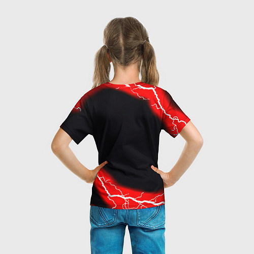 Детская футболка Манчестер Юнайтед шторм молнии / 3D-принт – фото 6