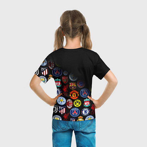 Детская футболка Манчестер логотипы команд / 3D-принт – фото 6