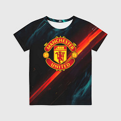 Футболка детская Манчестер Юнайтед абстракция, цвет: 3D-принт