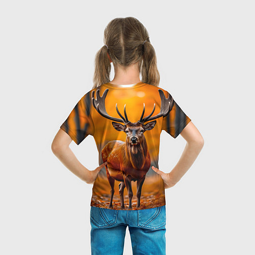 Детская футболка Осенний лес с оленем / 3D-принт – фото 6