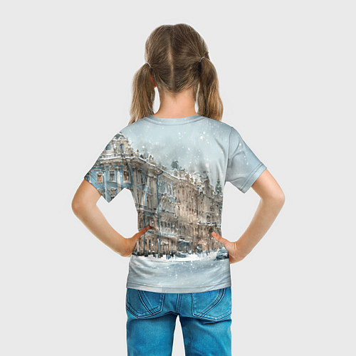Детская футболка Снежный день в Санкт-Петербурге / 3D-принт – фото 6