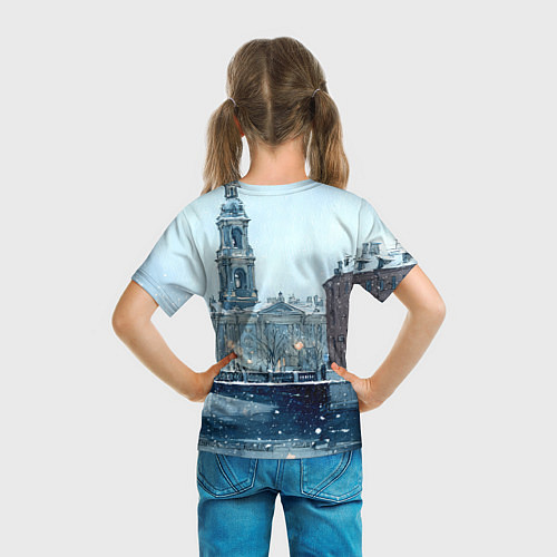 Детская футболка Зимний Питер / 3D-принт – фото 6