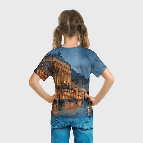 Детская футболка Вечер зимнего Питера / 3D-принт – фото 6