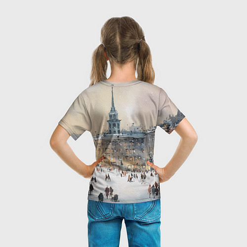 Детская футболка Снежный зимний Питер / 3D-принт – фото 6