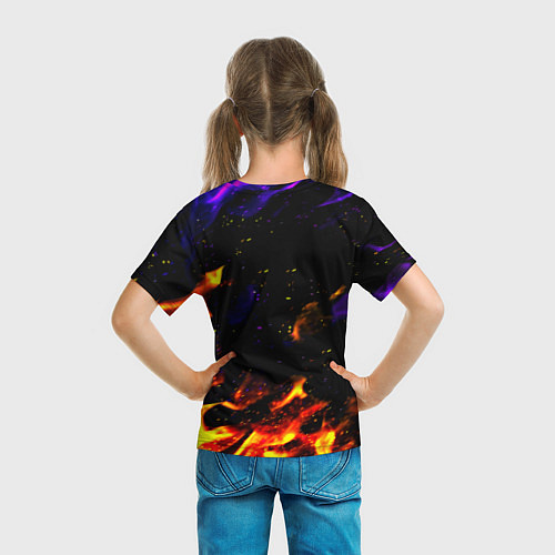 Детская футболка Реал Мадрид огонь текстура / 3D-принт – фото 6