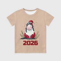 Футболка детская Карикатурная лошадка 2026, цвет: 3D-принт