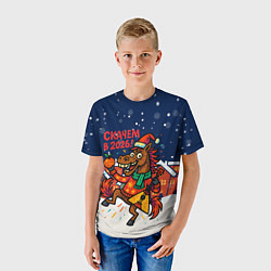 Футболка детская Скачем в 2026 - лошадь с балалайкой, цвет: 3D-принт — фото 2