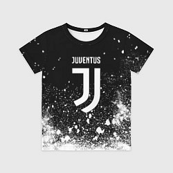 Футболка детская Ювентус всплеск белых красок, цвет: 3D-принт