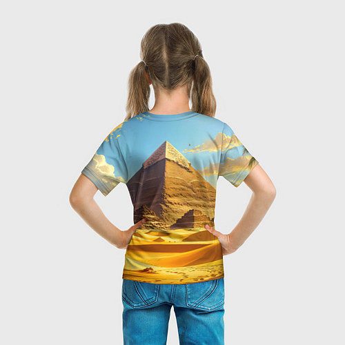 Детская футболка Величие пирамид на закате / 3D-принт – фото 6
