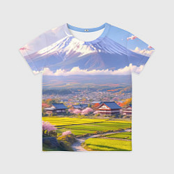 Детская футболка Сакура у подножия Фудзиямы