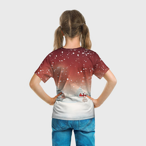 Детская футболка Огненная текстурная лошадь 2026 / 3D-принт – фото 6