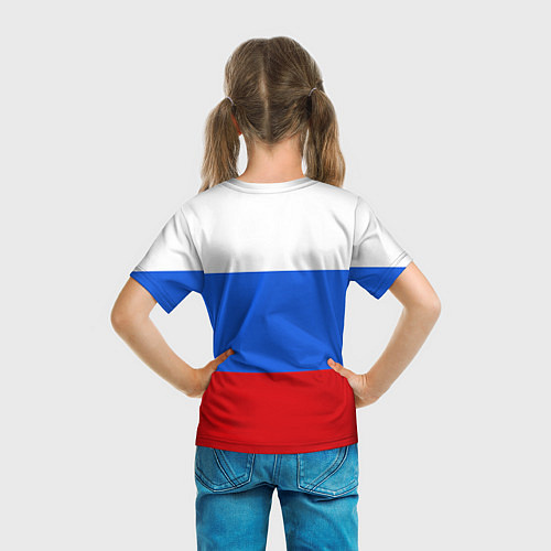 Детская футболка Герб России: триколор / 3D-принт – фото 6