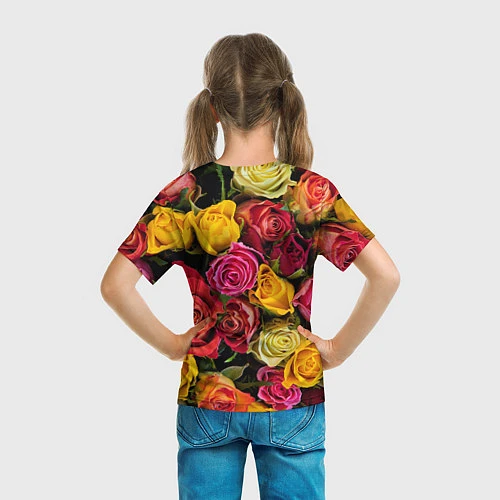Детская футболка Ассорти из роз / 3D-принт – фото 6