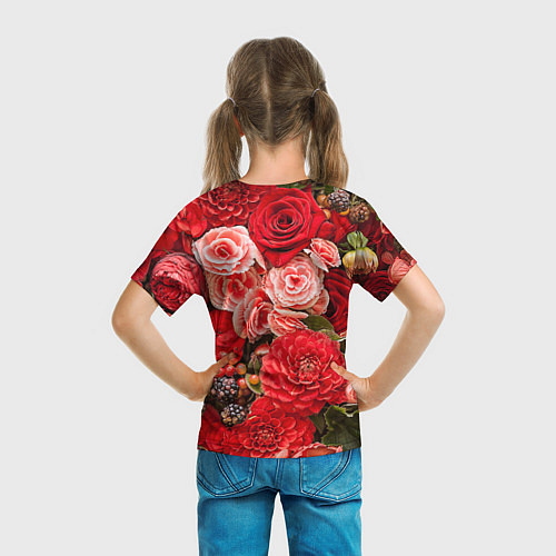 Детская футболка Ассорти из цветов / 3D-принт – фото 6