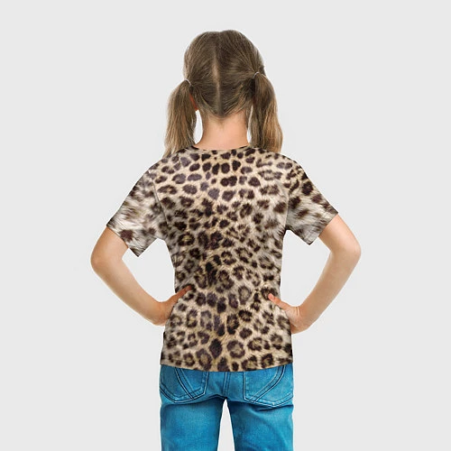 Детская футболка Взгляд леопарда / 3D-принт – фото 6