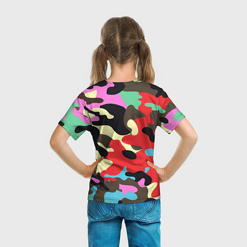 Детская футболка Яркий камуфляж / 3D-принт – фото 6