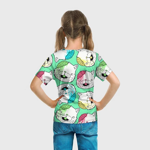 Детская футболка Drop Dead: Kitty Heads / 3D-принт – фото 6