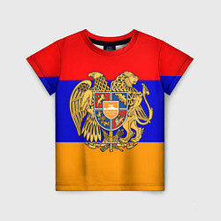 Футболка детская Герб и флаг Армении, цвет: 3D-принт