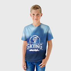 Футболка детская Лыжный спорт, цвет: 3D-принт — фото 2