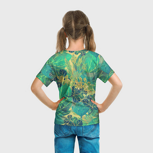 Детская футболка Узор из листьев / 3D-принт – фото 6
