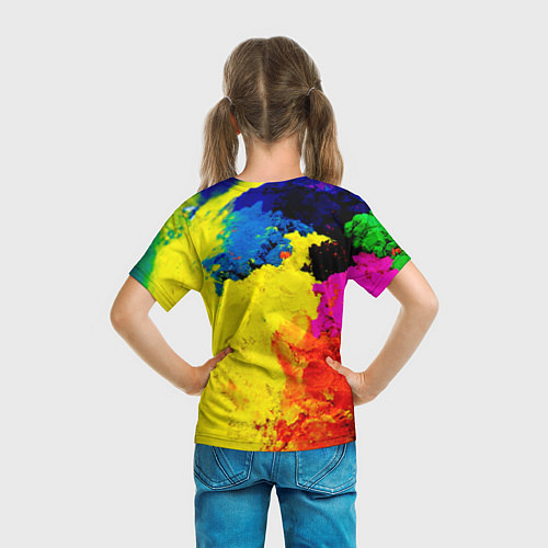 Детская футболка Индуистский фестиваль красок / 3D-принт – фото 6