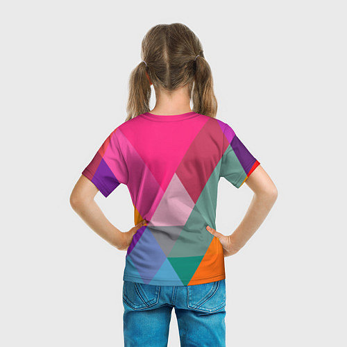 Детская футболка Разноцветные полигоны / 3D-принт – фото 6