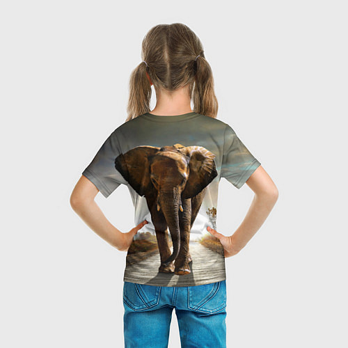 Детская футболка Дикий слон / 3D-принт – фото 6