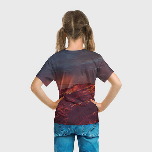 Детская футболка Кот на вулкане / 3D-принт – фото 6