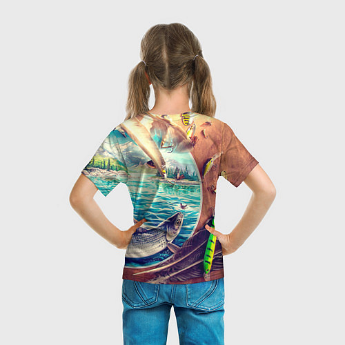 Детская футболка Истинный рыболов / 3D-принт – фото 6