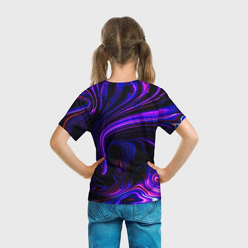 Детская футболка Цветные разводы / 3D-принт – фото 6