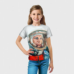 Футболка детская Гагарин в полете, цвет: 3D-принт — фото 2