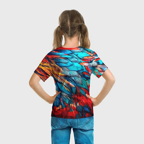 Детская футболка Перья / 3D-принт – фото 6
