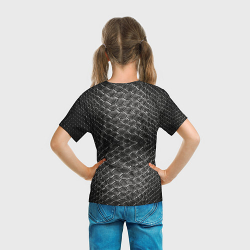 Детская футболка Черная кожа / 3D-принт – фото 6