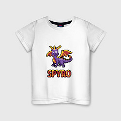 Футболка хлопковая детская Spyro: 8 bit, цвет: белый
