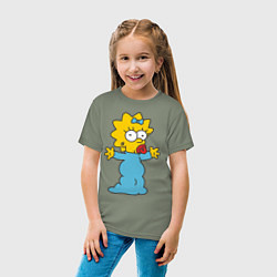 Футболка хлопковая детская Maggie Simpson, цвет: авокадо — фото 2