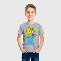 Футболка хлопковая детская Maggie Simpson, цвет: меланж — фото 2