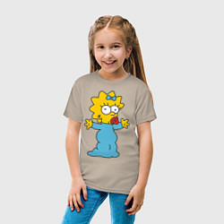 Футболка хлопковая детская Maggie Simpson, цвет: миндальный — фото 2