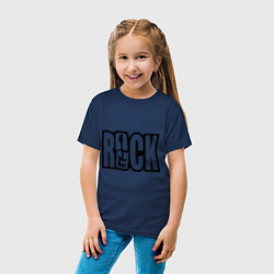 Футболка хлопковая детская Rock Logo, цвет: тёмно-синий — фото 2