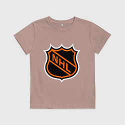 Футболка хлопковая детская NHL, цвет: пыльно-розовый