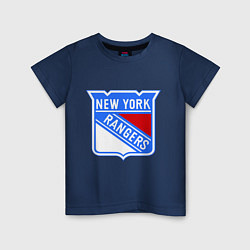 Футболка хлопковая детская New York Rangers, цвет: тёмно-синий