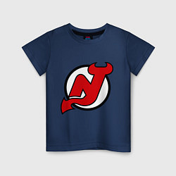 Футболка хлопковая детская New Jersey Devils, цвет: тёмно-синий