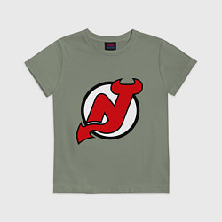 Футболка хлопковая детская New Jersey Devils, цвет: авокадо