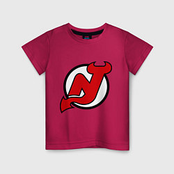 Футболка хлопковая детская New Jersey Devils, цвет: маджента