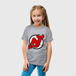 Футболка хлопковая детская New Jersey Devils, цвет: меланж — фото 2